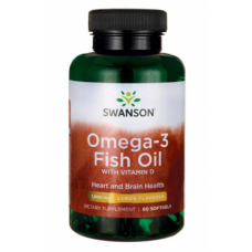 Omega-3 Fish Oil whith vitamin D - Lemone Flavored 1000mg - 60 sgels
